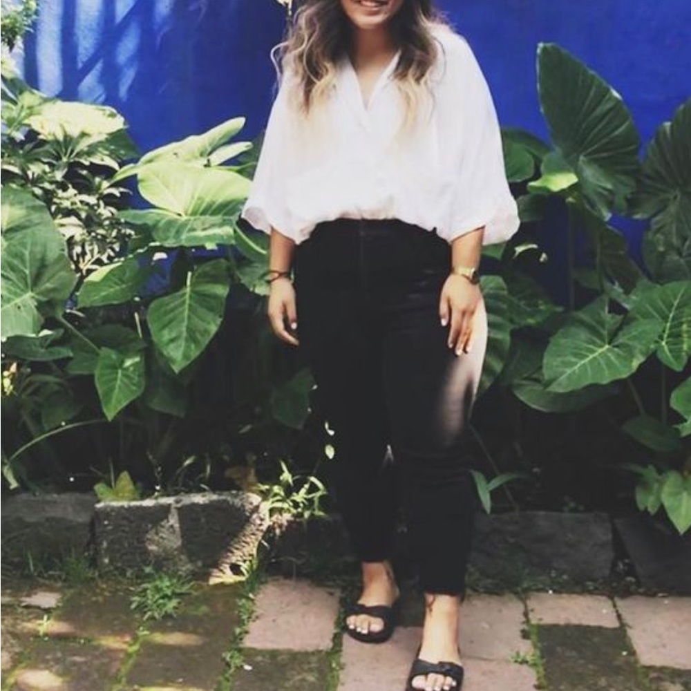 Zara Cropped Drapey White Blouse